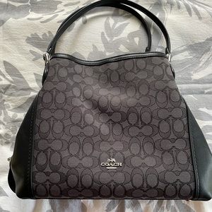 Black Hallie Signature C Shoulder Bag